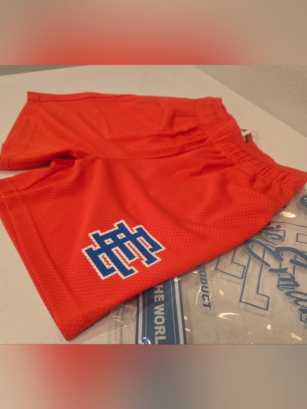 ERIC EMANUEL - EE BASIC SHORTS - ORANGE/COBALT BLUE